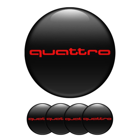 Audi Domed Stickers Wheel Center Cap Red Logo