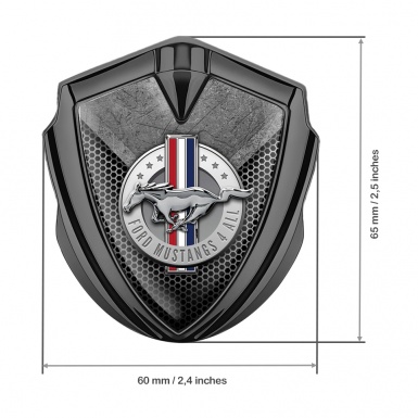 Ford Mustang Fender Emblem Graphite Dark Hex Metallic Plate Design