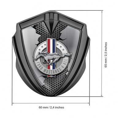Ford Mustang Trunk Emblem Badge Graphite Cracked Chrome Logo