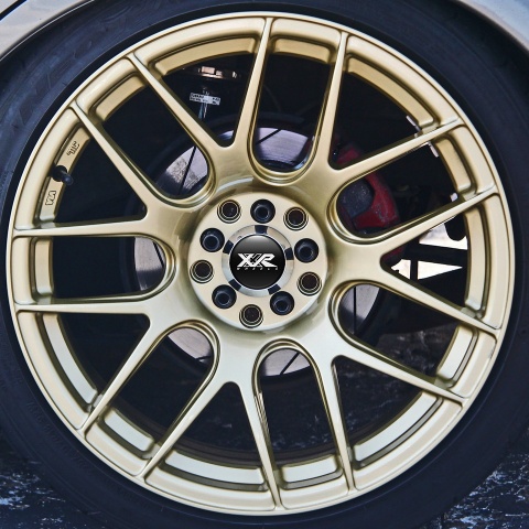 XXR Domed Stickers Wheel Center Cap Badge Black And White