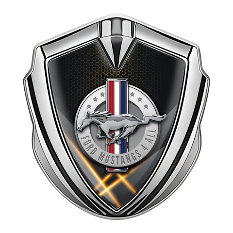 Ford Mustang Bodyside Emblem Silver Hex Orange Lights Edition