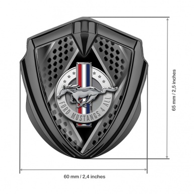 Ford Mustang Fender Emblem Graphite Black Blades Style Chrome Logo