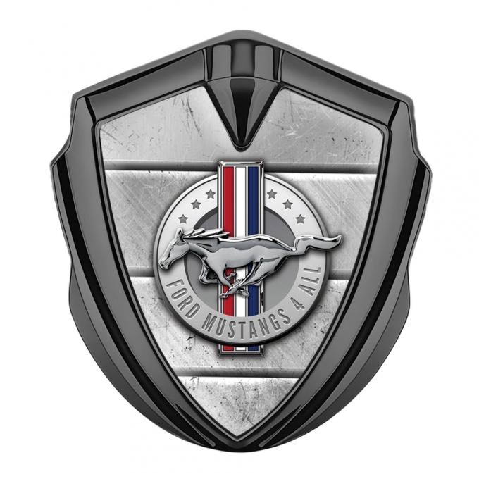 Ford Mustang Trunk Emblem Graphite Grey Slabs Chromed Logo