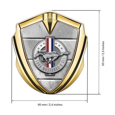 Ford Mustang Trunk Emblem Gold Grey Slabs Chromed Logo