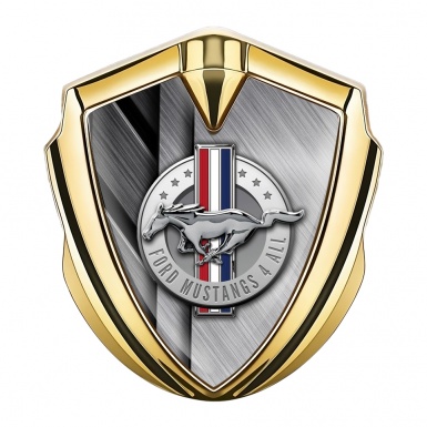 Ford Mustang Bodyside Emblem Gold Brushed Metal Effect Edition