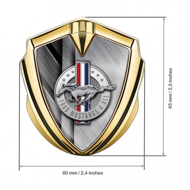Ford Mustang Bodyside Emblem Gold Brushed Metal Effect Edition