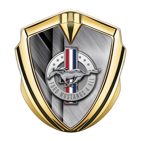 Ford Mustang Bodyside Emblem Gold Brushed Metal Effect Edition