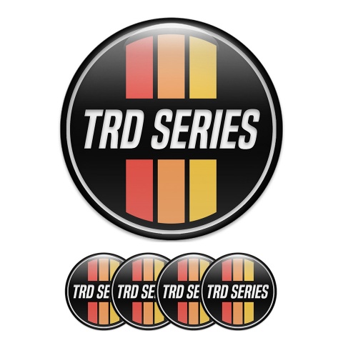 Toyota Trd Wheel Center Cap Domed Stickers Series In Black 