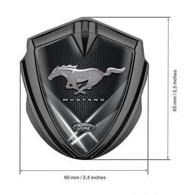 Ford Mustang Trunk Emblem Badge Graphite Grey Style Glowing Hex