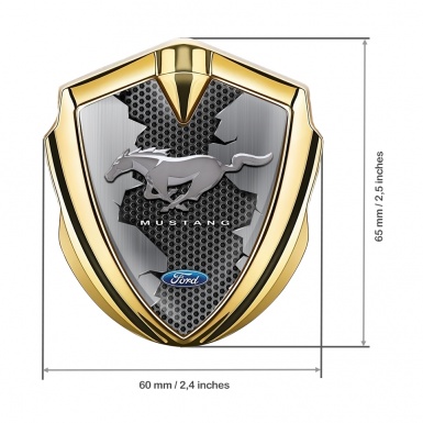 Ford Mustang Self Adhesive Bodyside Emblem Gold Dark Grille Design