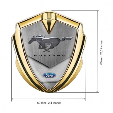 Ford Mustang Tuning Emblem Self Adhesive Gold Cut Metallic Logo