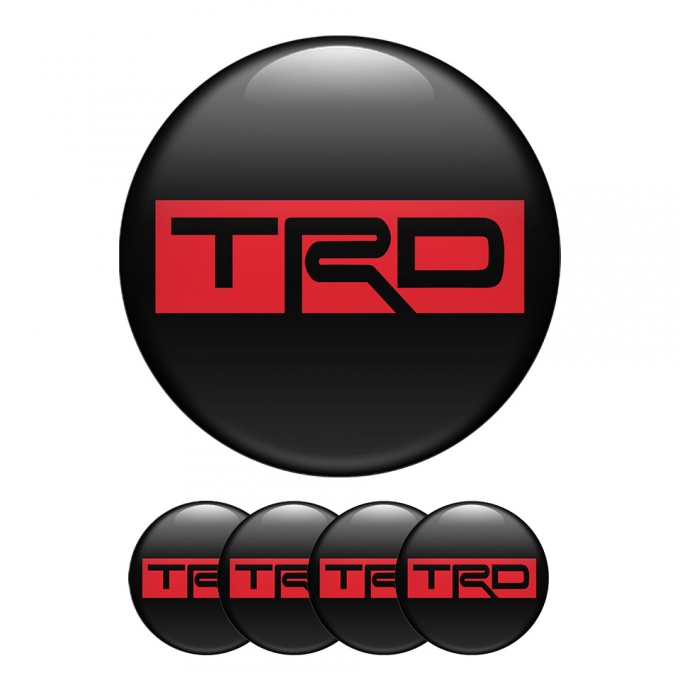 Toyota Trd Center Hub Dome Stickers Black Water