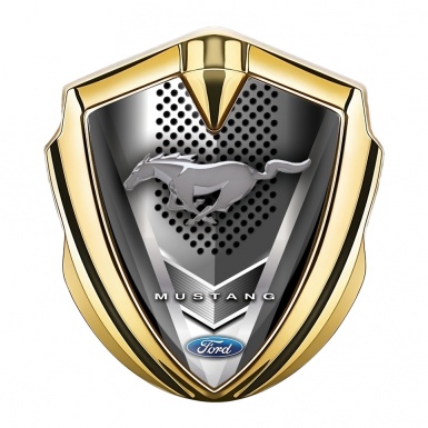Ford Mustang Trunk Emblem Badge Gold Grille Bladed Design