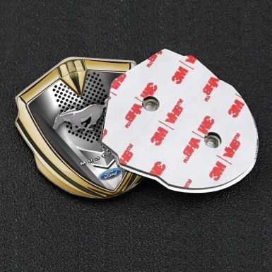 Ford Mustang Trunk Emblem Badge Gold Grille Bladed Design