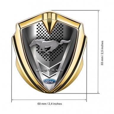 Ford Mustang Trunk Emblem Badge Gold Grille Bladed Design