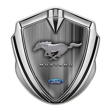 Ford Mustang Tuning Emblem Self Adhesive Silver Grey Aurora Effect