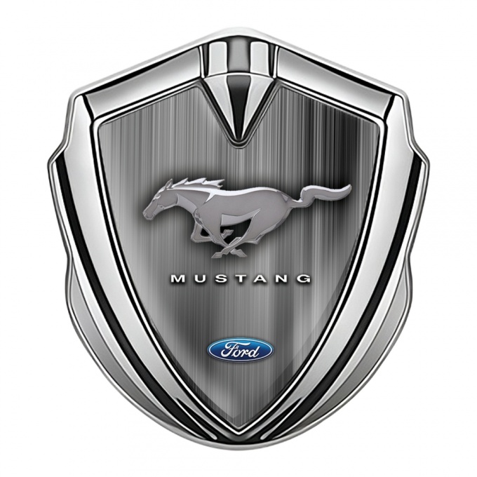 Ford Mustang Tuning Emblem Self Adhesive Silver Grey Aurora Effect