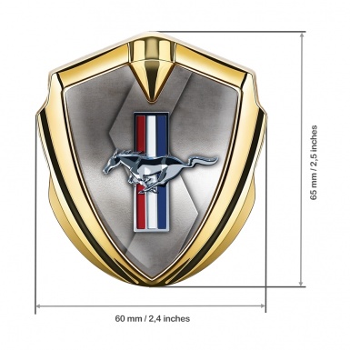 Ford Mustang Bodyside Emblem Gold Metallic Color Logo Design