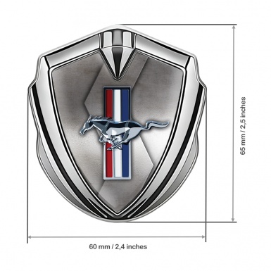 Ford Mustang Bodyside Emblem Silver Metallic Color Logo Design