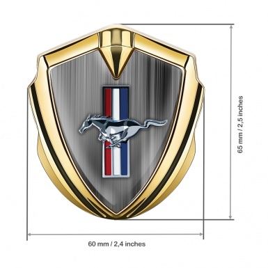 Ford Mustang Fender Emblem Badge Gold Aurora Colorful Logo