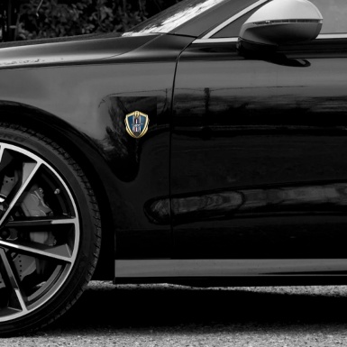 Ford Mustang Trunk Metal Emblem Gold Blue Mesh Color Edition