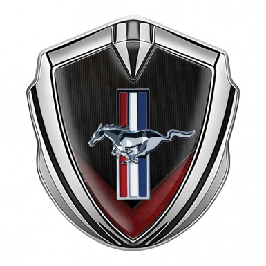 Ford Mustang Bodyside Emblem Silver Matt Red V Element Design