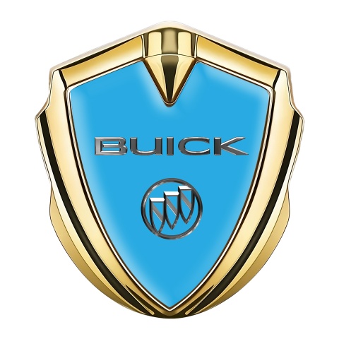 Buick Self Adhesive Bodyside Emblem Gold Blue Base Chrome Logo