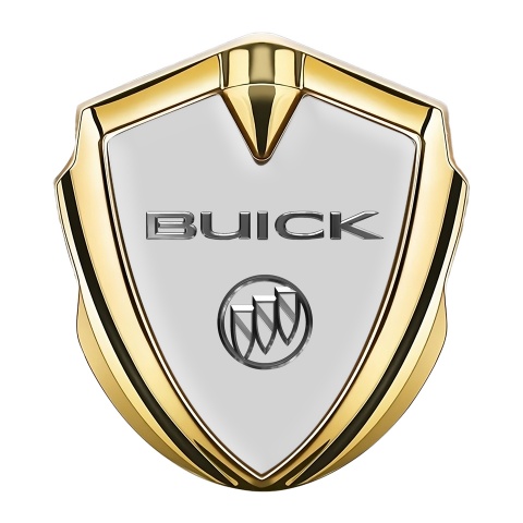 Buick Tuning Emblem Self Adhesive Gold Grey Base Chromed Logo