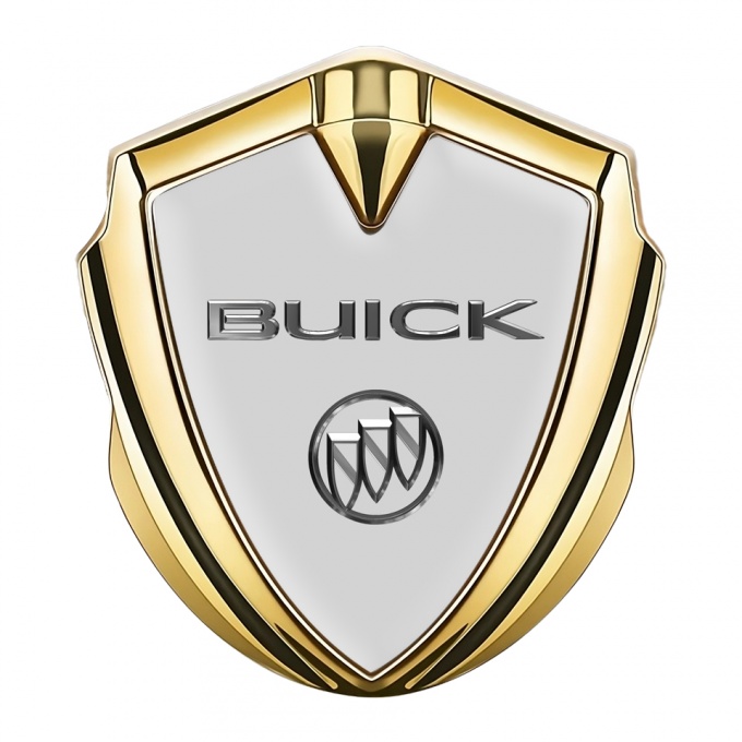 Buick Tuning Emblem Self Adhesive Gold Grey Base Chromed Logo