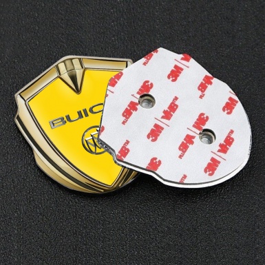 Buick 3D Car Metal Emblem Gold Yellow Base Chromed Logo
