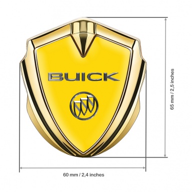 Buick 3D Car Metal Emblem Gold Yellow Base Chromed Logo