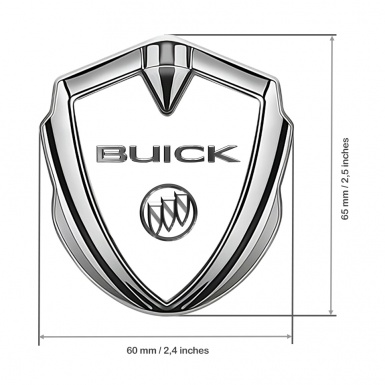 Buick Fender Metal Emblem Silver White Base Chromed Logo Design