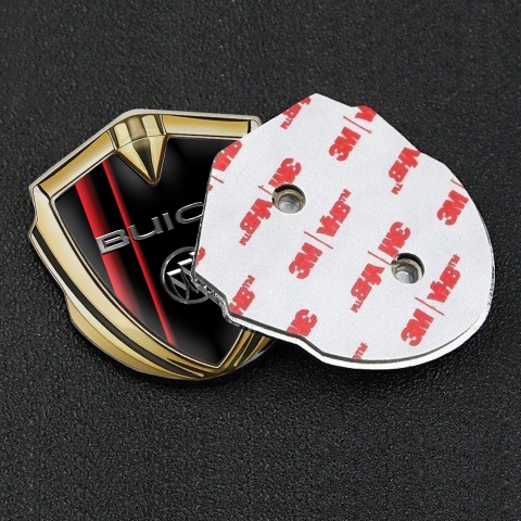 Buick Tuning Emblem Self Adhesive Gold Red Lanes Chrome Logo