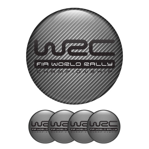 WRC Wheel Center Cap Domed Stickers Carbon Logo 