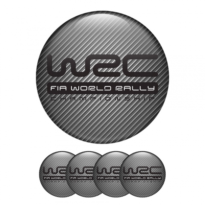 WRC Wheel Center Cap Domed Stickers Carbon Logo 