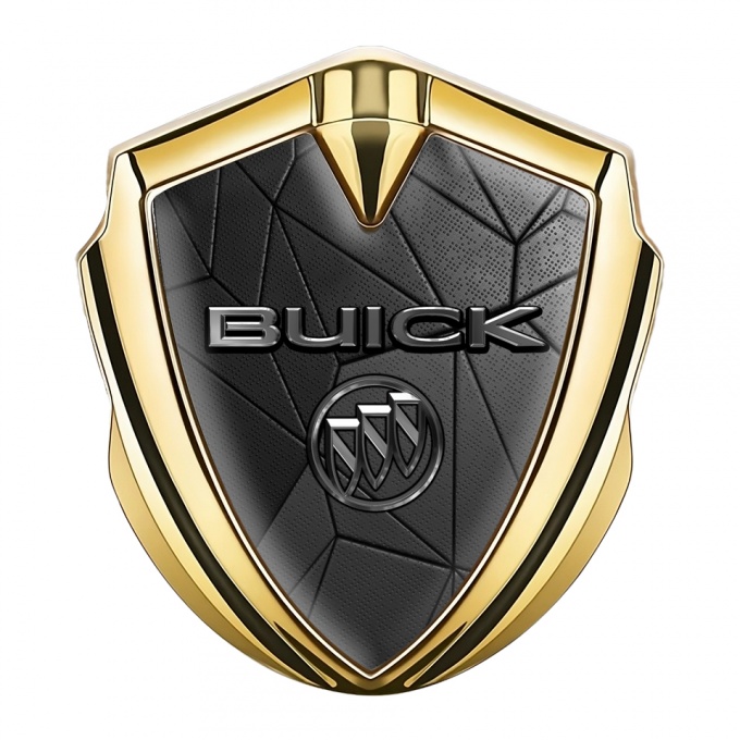 Buick 3D Car Metal Emblem Gold Dark Mosaic Design Chrome Logo