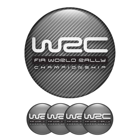 WRC Domed Stickers Wheel Center Cap Carbon Collection 
