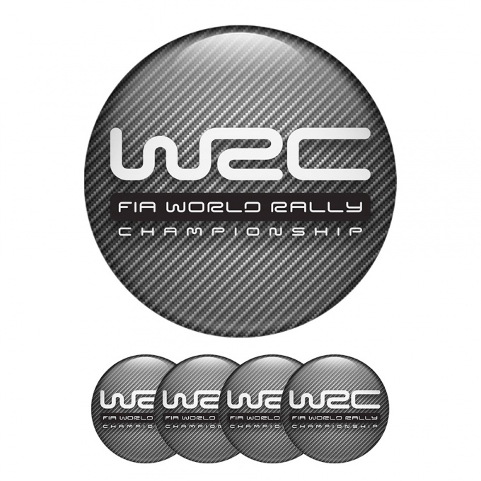 WRC Domed Stickers Wheel Center Cap Carbon Collection 