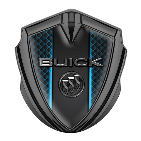 Buick Fender Emblem Badge Graphite Blue Deck Chrome Logo Effect