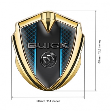 Buick Fender Emblem Badge Gold Blue Deck Chrome Logo Effect