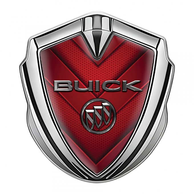 Buick Trunk Emblem Badge Silver Red Grille V Shaped Design
