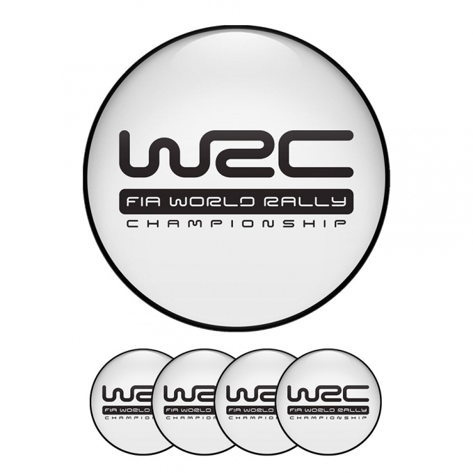 WRC Center Hub Dome Stickers White Pearl