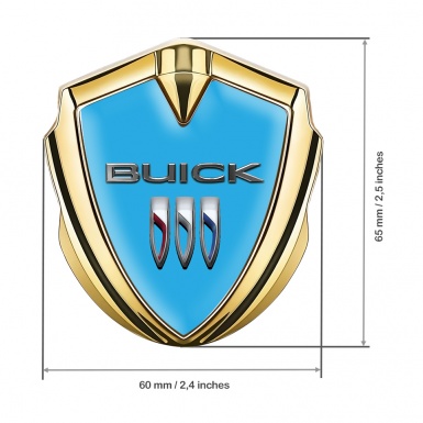 Buick Self Adhesive Bodyside Emblem Gold Blue Base Clean Design