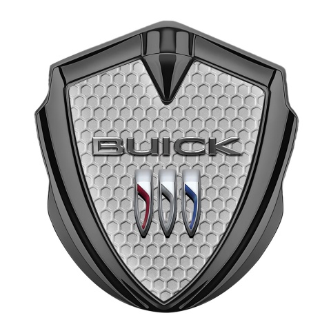 Buick Trunk Emblem Badge Graphite Grey Honeycomb Classic Logo