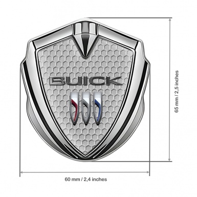 Buick Trunk Emblem Badge Silver Grey Honeycomb Classic Logo