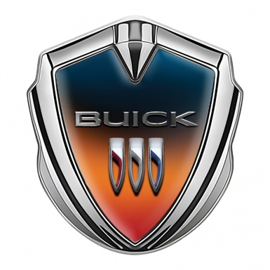 Buick Bodyside Metal Emblem Silver Multicolor Base Classic Design