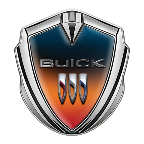 Buick Bodyside Metal Emblem Silver Multicolor Base Classic Design