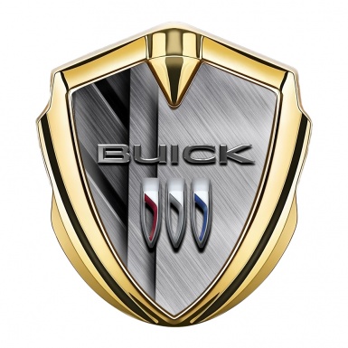 Buick Fender Emblem Badge Gold Crossed Metallic Plates Edition