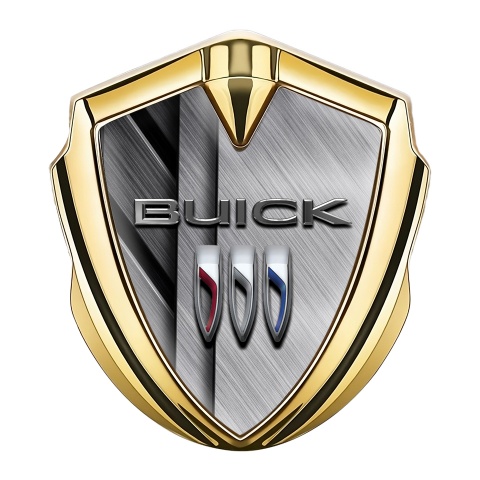 Buick Fender Emblem Badge Gold Crossed Metallic Plates Edition