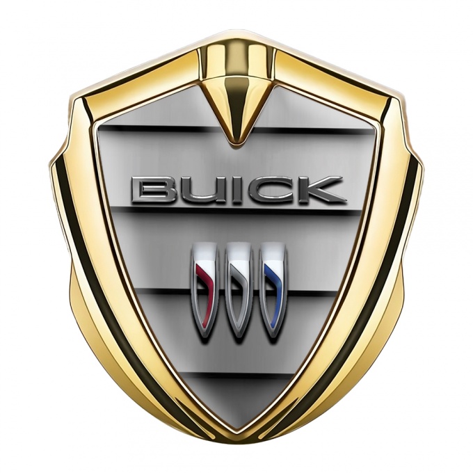 Buick Trunk Emblem Badge Gold Shutter Effect Chrome Edition
